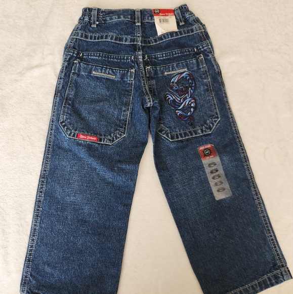 NWT Youth Y2K JNCO Tribals Jeans Skater Pants Denim Cobra Snake Size 6 Sticker - Picture 1 of 8